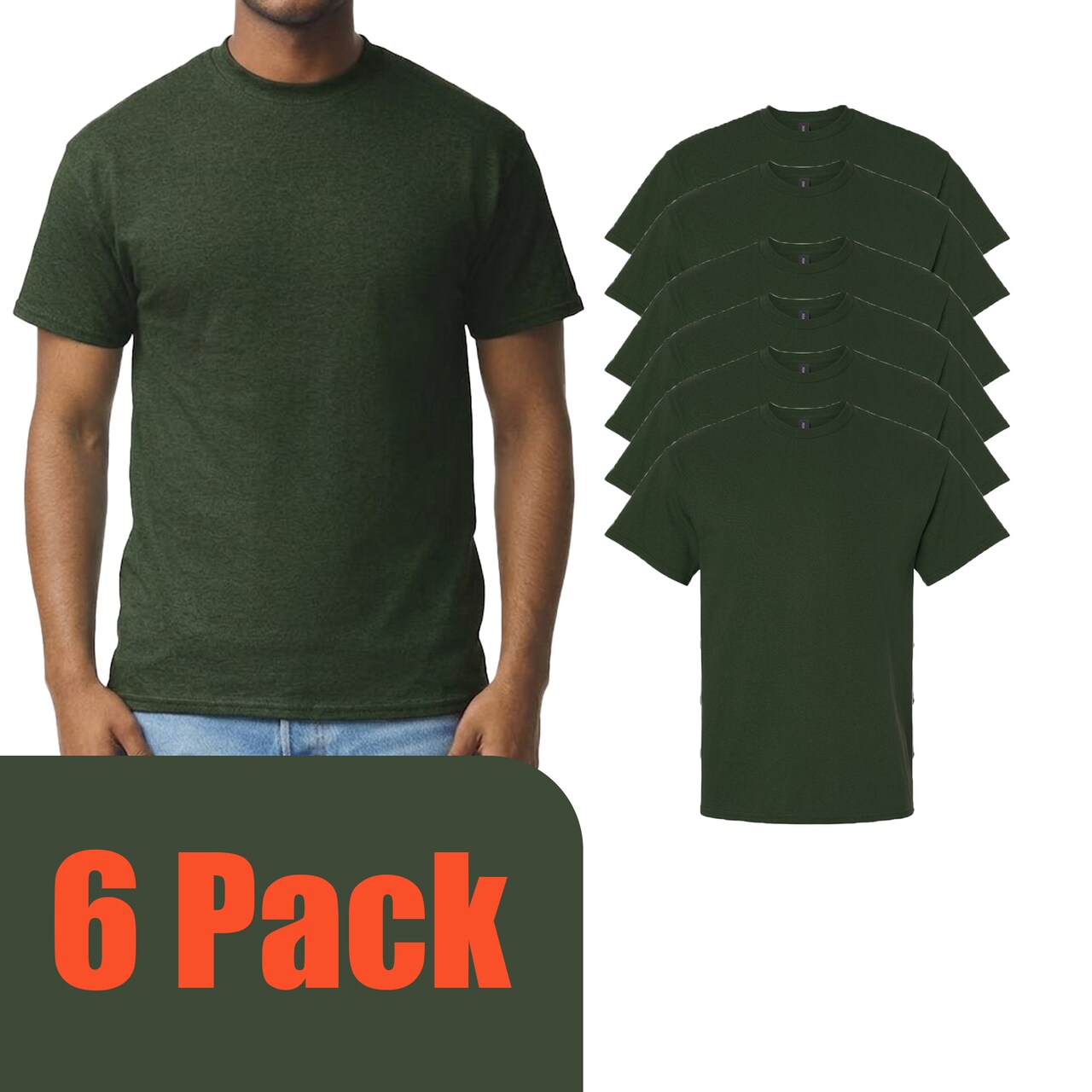 Gildan Unisex Ultra Cotton T-Shirt Craft Bundle, Forest Color Short Sleeve Blanks for DIY Printing